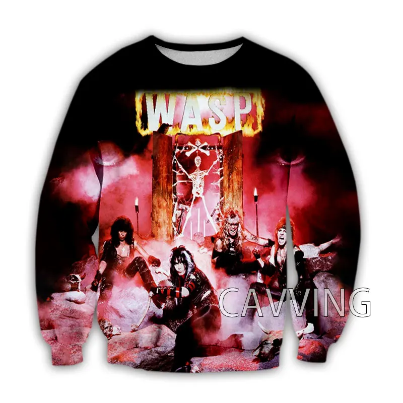روك باند W.A.S.P ثلاثية الأبعاد تي شيرت مطبوع الرجال النساء موضة عادية كم طويل المتضخم تي شيرت الهيب هوب بلايز تيز WASP التي شيرت كبير #6