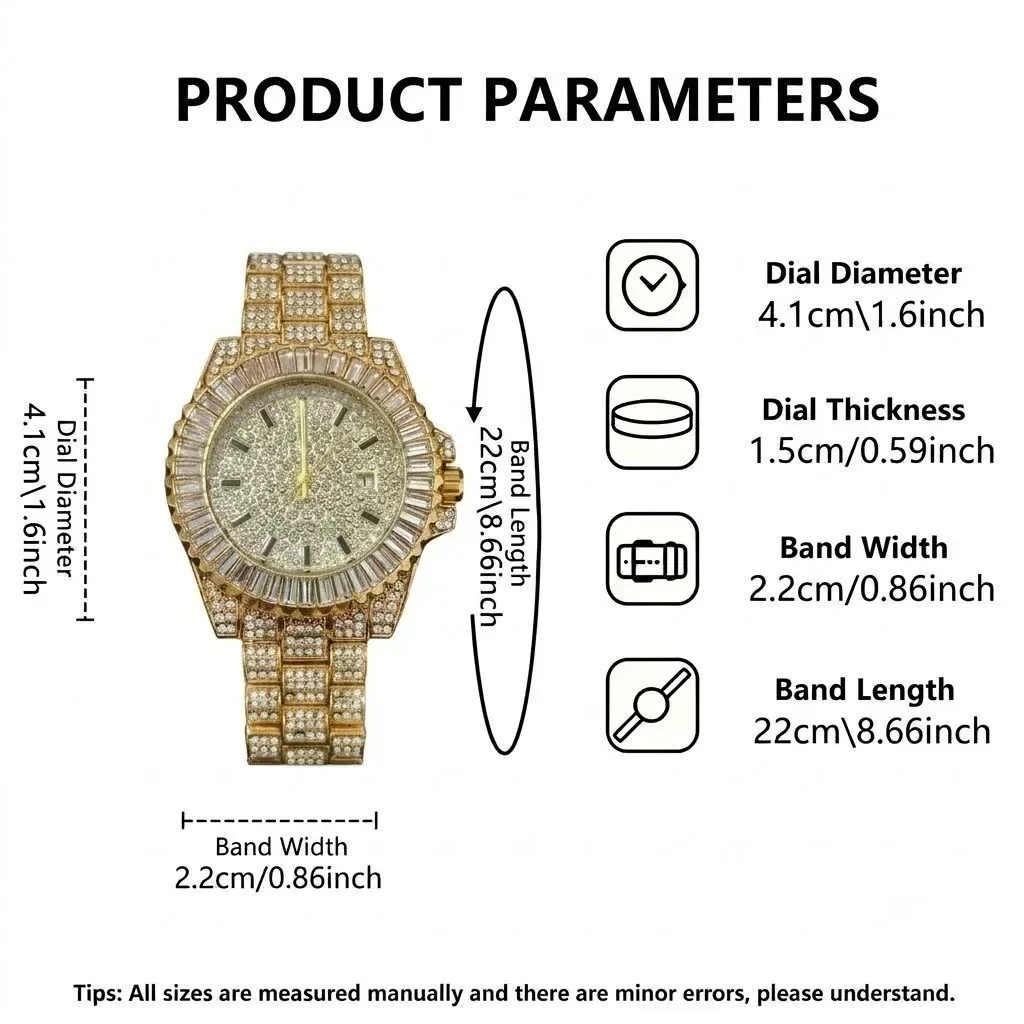1 dazzling watch, trendy and trendy for daily travel, men's quartz watch, classic collection