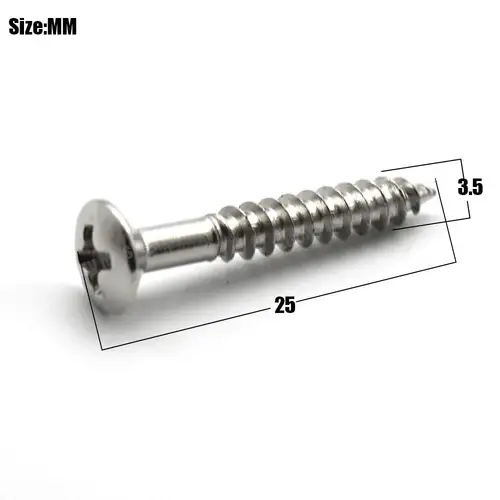 Imagen 2 del producto 8 pares de tornillos de puente de níquel, tornillos de trémolo para puente de bajo, accesorios de guitarra de 3,5x25mm