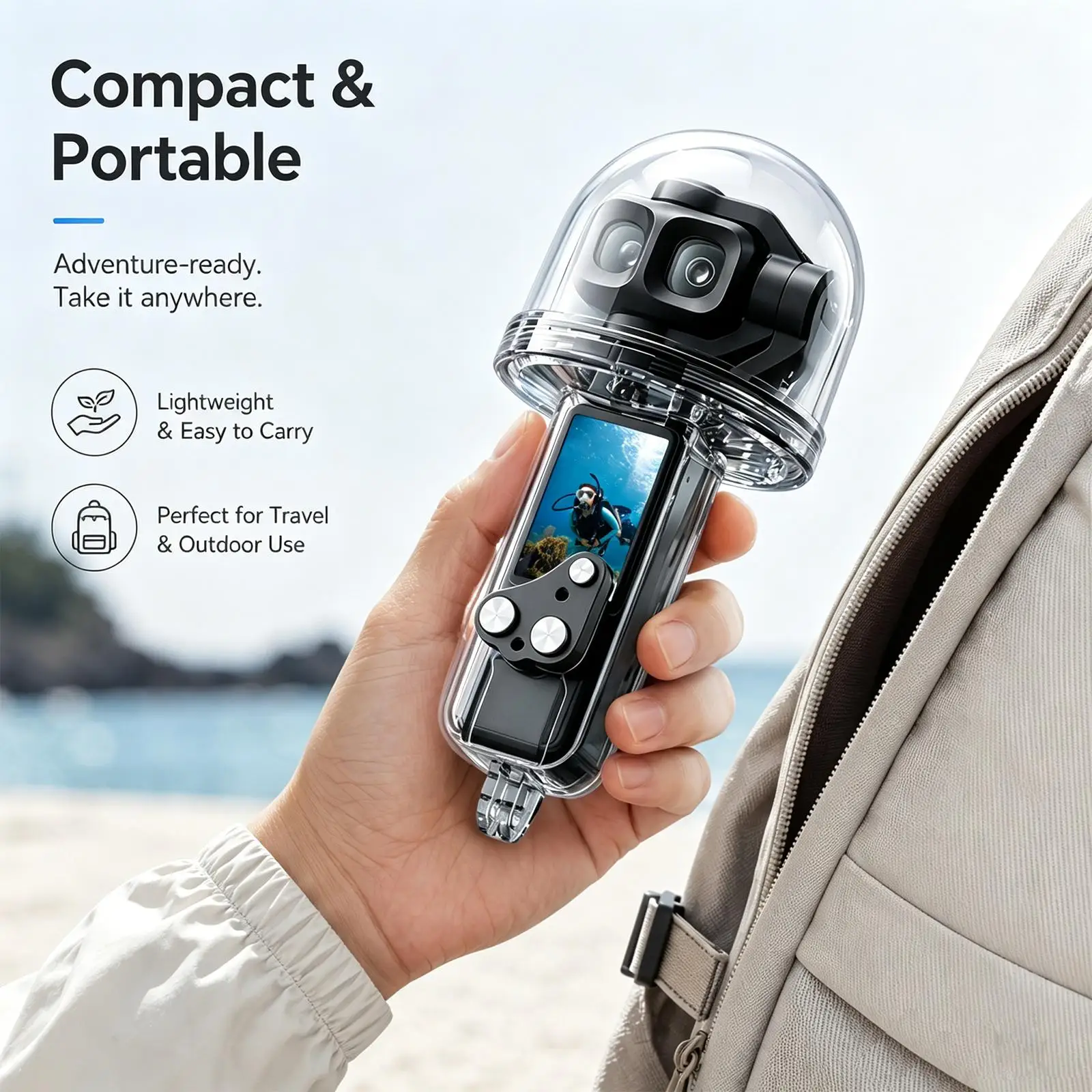 PULUZ – boîtier étanche sous-marin de 50m, étui de plongée pour DJI Osmo Pocket 4P, accessoires de caméra
