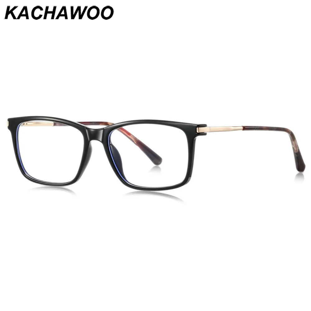 

Kachawoo очки с блокировкой синего света для мужчин, компьютерные полуметаллические очки TR90, квадратная оправа для очков, мужская модная стильная черная, синяя, серая