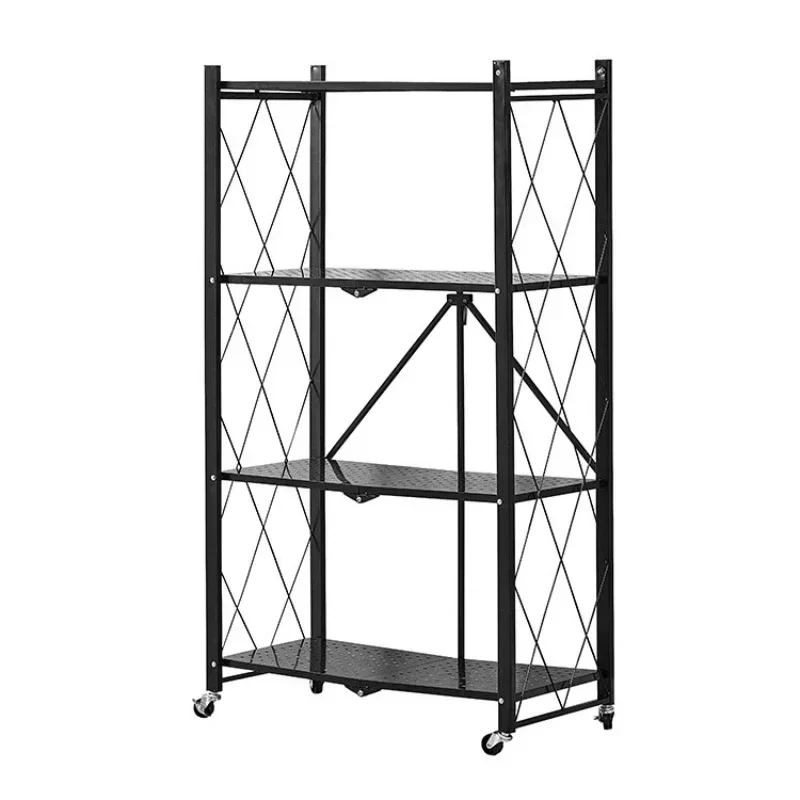 

Installation-free Foldable Kitchen Shelves Household Microwave Storage Rack Multi-layer Storage Shelves for Living Room