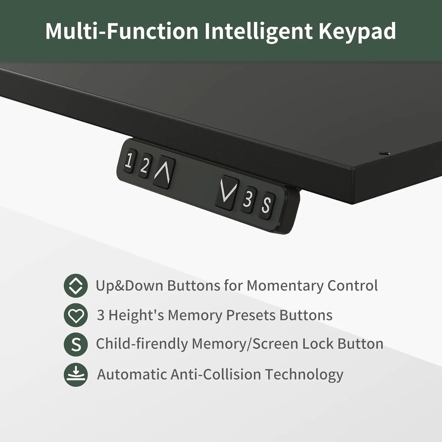 مكتب قائم على شكل حرف L مع شريط LED ودرجين، محركات ثلاثية تدعم أكثر من 300 رطل، أرفف تخزين علوية وسفلية متاحة #3