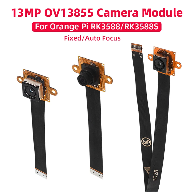 13MP Camera for Orange Pi OV13855 Sensor MIPI CSI Webcam Optional Fixed / Auto Focus AF for RK3588 RK3588S OPI 5 Series