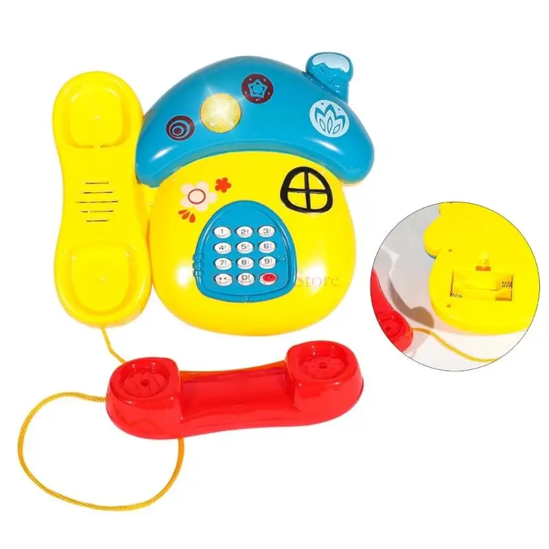 Light up Telephone Pretend Play Phone with Light and Sound Toddler Learning Toy for Toddlers Baby Phone Playhouse Toy