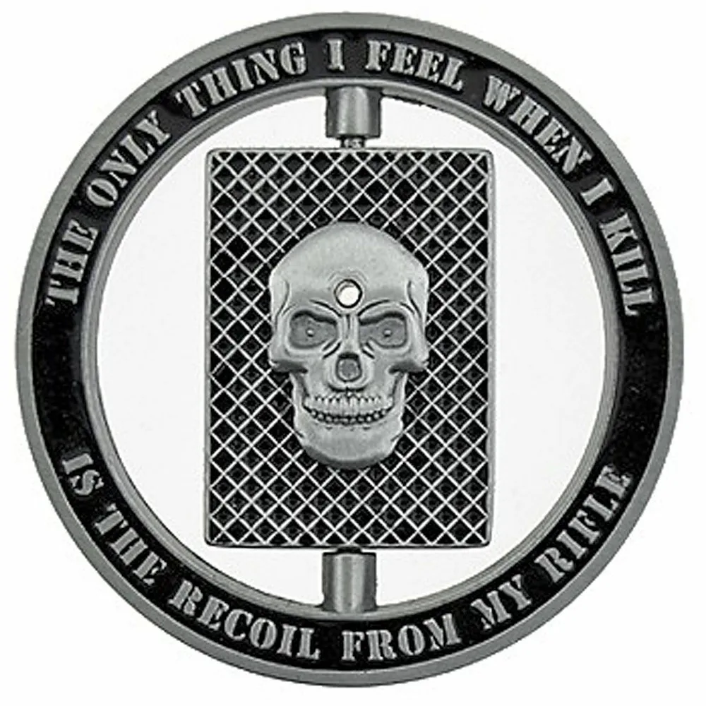 عملة تحدي عسكرية من Sniper One Shot One Kill Skull Spinner #4