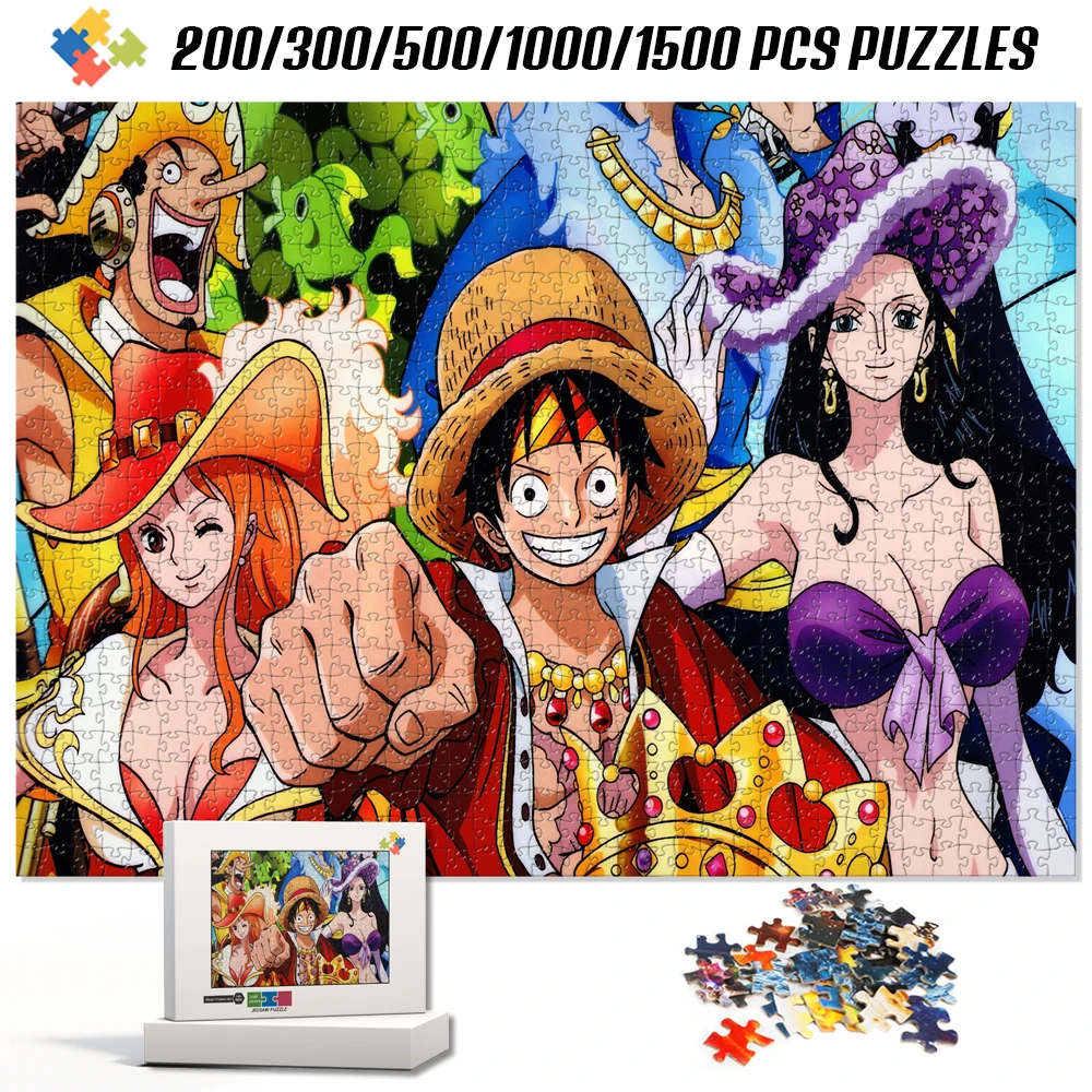 Luffy Nami and Robin Cartoon Jigsaw Puzzles Customizable Picture Puzzles In Multiple Sizes and Pieces Children's Montessori Toys