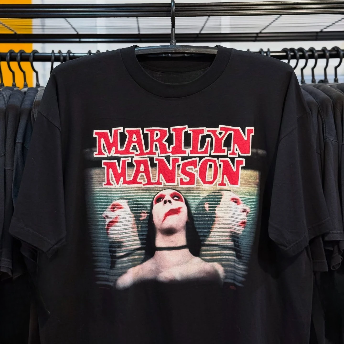 Vintage Marilyn Manson Mechanical Animals Red Logo Band Graphic Tee Cotton Mens Womens T-Shirt Summer Streetwear