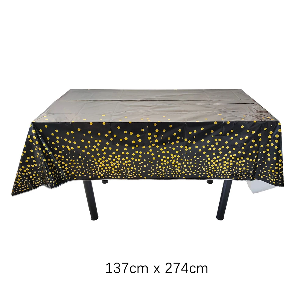 Schwarz Gold Geburtstag Einweggeschirr Set Pappteller Tassen Servietten Tischdecke Erwachsene Alles Gute zum Geburtstag Party Dekoration Hochzeit – Detail 7