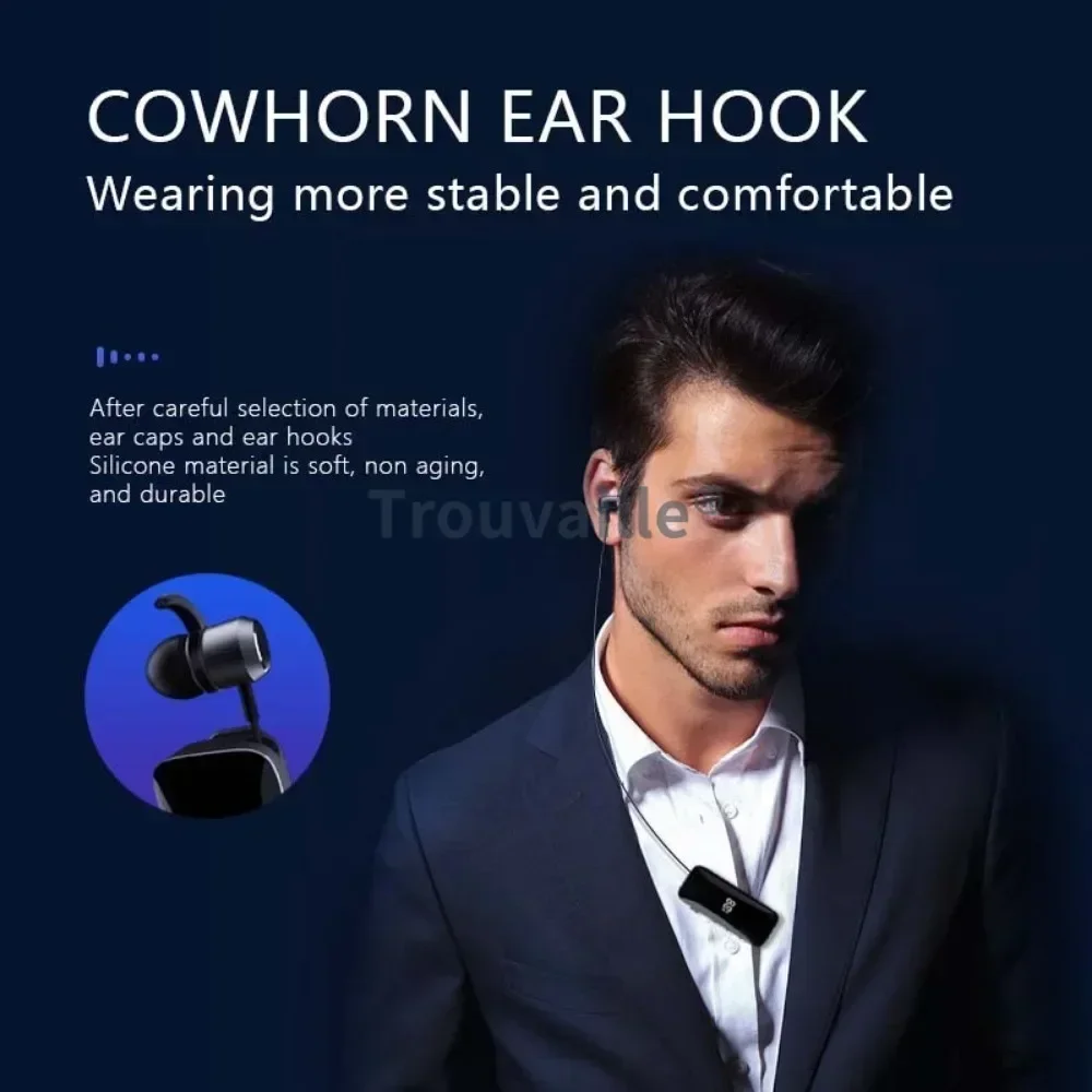 Trouvaille F906 White Wireless Headset Bluetooth Headphone in Lotus Handsfree Earphone Vibration Work 40 Hours Power Display