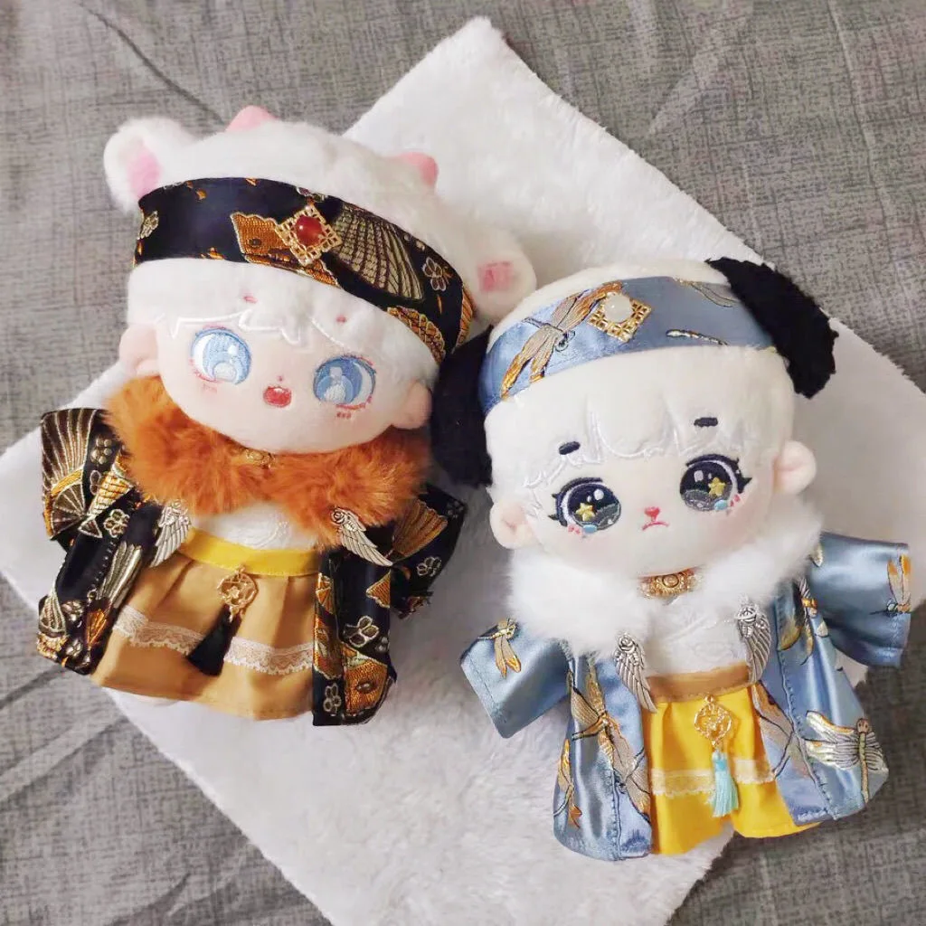 

20cm Cotton Doll Clothes Chinese Style Ancient Costume Auspicious Cloud Pattern Hanfu For Girls Boys Idol Dolls Accessories