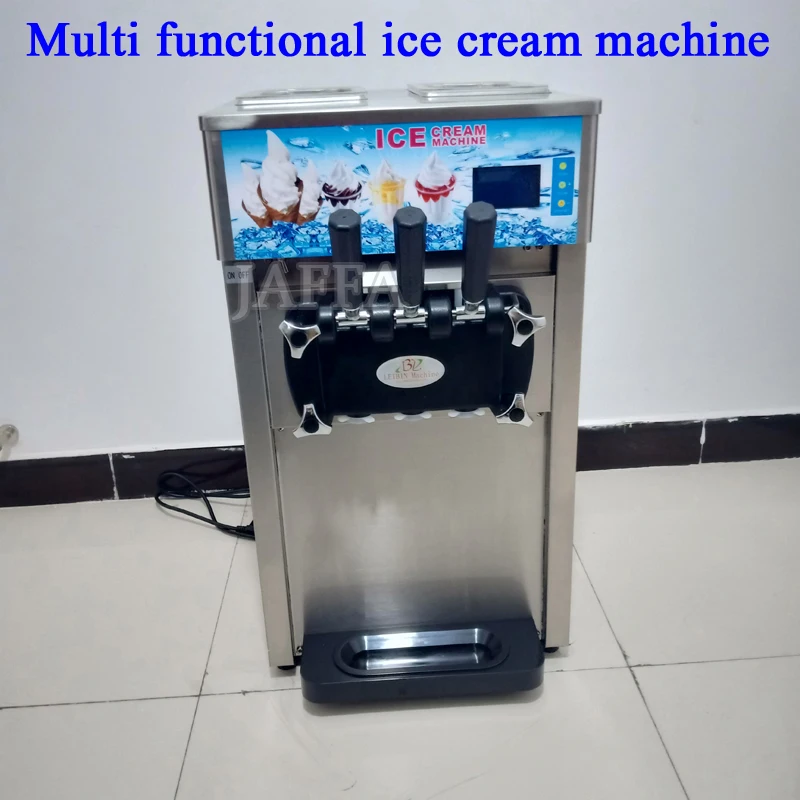 Ice Cream Making Machine Stainless Steel 2000W Desktop Type Small Automatic Home Commercial Double Storage Cylinder
