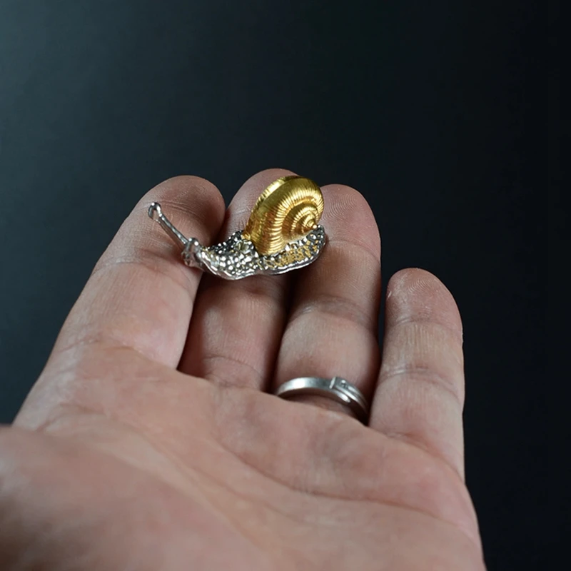 Creative alloy snail small ornaments home decoration bonsai with incense handicrafts
