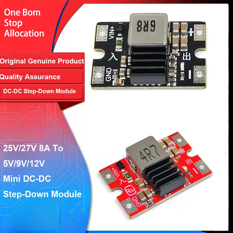 25V/27V 8A To 5V/9V/12V Mini DC-DC Step-Down Module 96% High Efficiency 8A Output High Power Buck Converter for RC Models