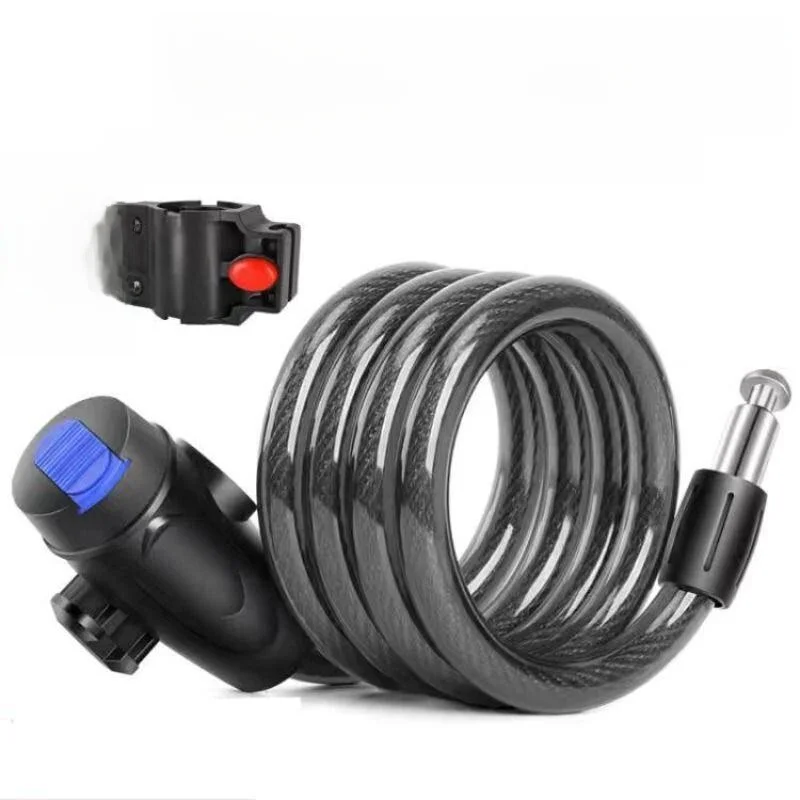 

Противоугонный велосипедный замок: тросовый, стальной, с кодовым и фиксированным ключом, устойчивый к перерезанию, для горного велосипеда