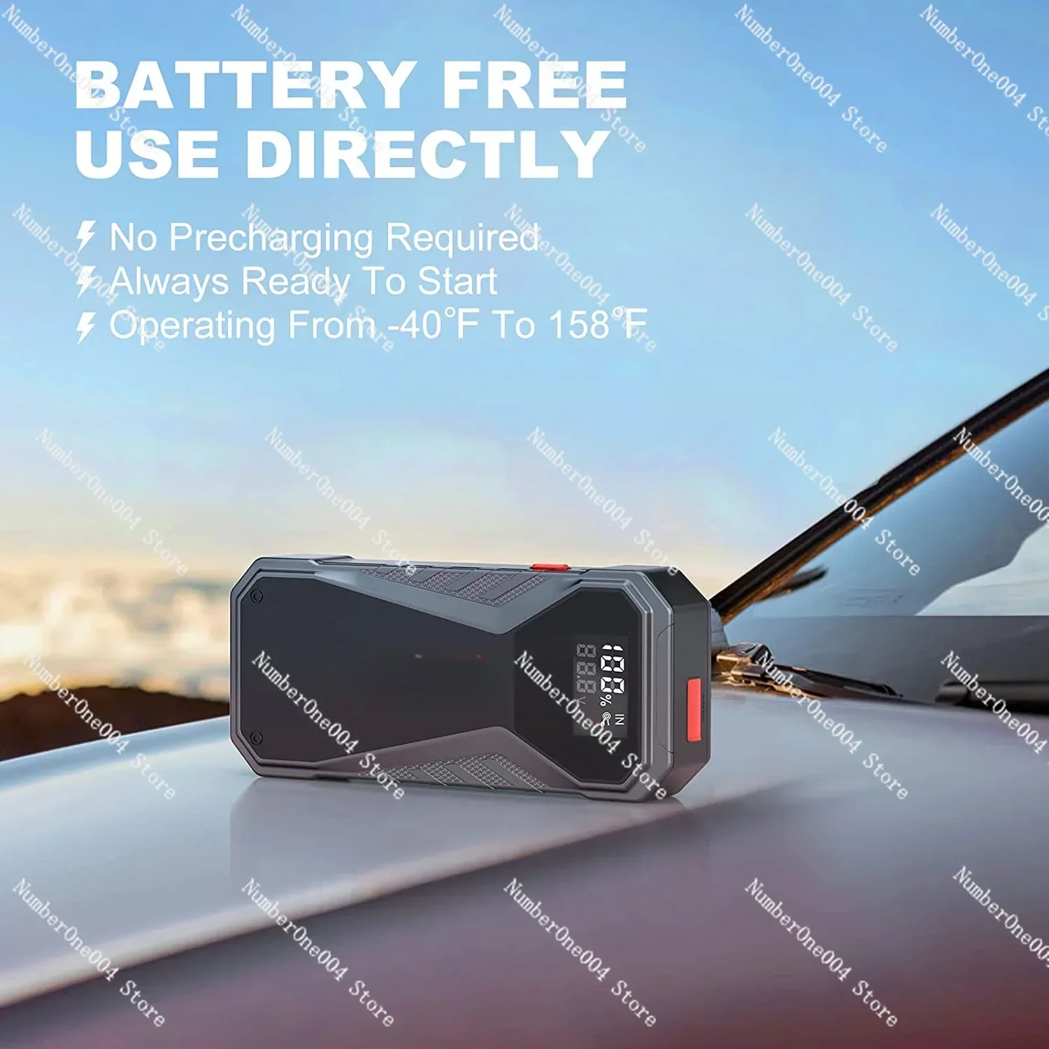 Applicable toLatest Technology 1000A Super Capacitor Car Jump Starter Work Under -40 Degrees [No Battery] Inside the Booster  Ut