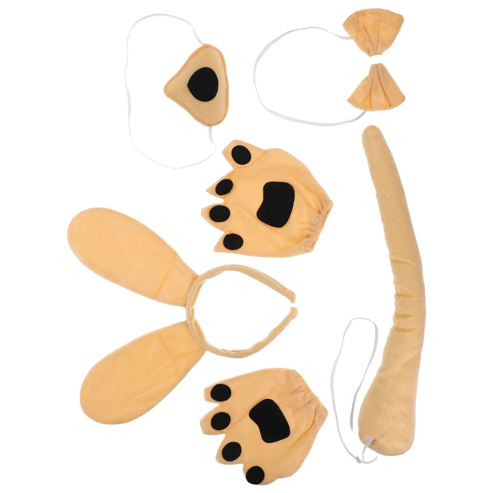 

Children Dog Clothing Adorable Animal Headband Set Comfortable Kids Costume Party Decorations Halloween Cosplay Puppy Realistic