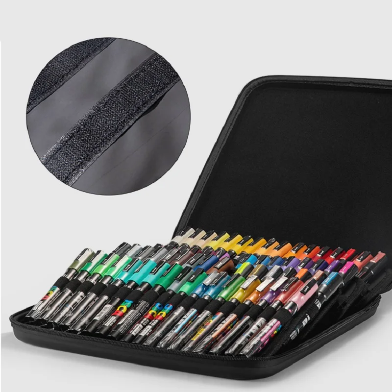 Imagem -04 - Uni-japonês Marcador Pen Bolsa de Armazenamento para Crianças Arte Suprimentos Luxuosa Caixa de Presente Pintura de Arte Cartaz Posca Pc1 5m 17k 48 72 Buraco