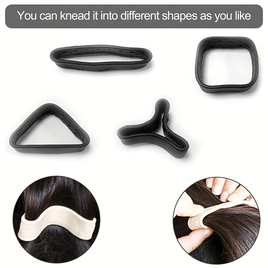 1-teiliges Set, faltbares Silikon-Stirnband, schadet der Kopfhaut nicht und kann für das Haarstyling zusammengeklappt werden – Detail 2
