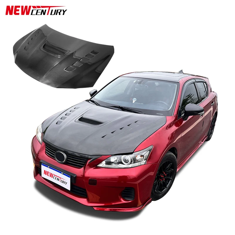 MBJ Style Carbon Fiber Material Perforated Fan Heat Engine Hood For Lexus 2011-2022 CT200