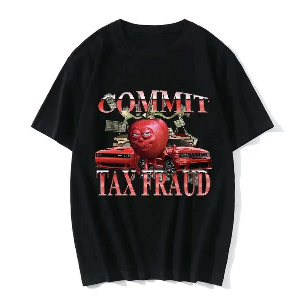 Lustiges Meme-Grafik-T-Shirt für Damen mit Aufdruck „Commit Tax Fraud“, modisches Harajuku-Kurzarm-Freizeitoberteil, Damenbekleidung