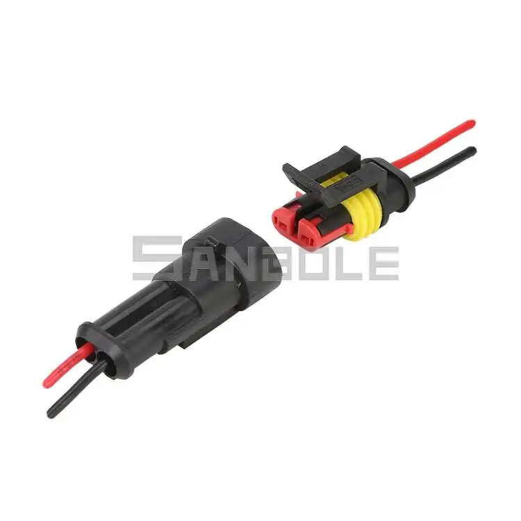 10pcs Terminal Waterproof Connector For Automobile Special Vehicle Wire Plug 2P Butt Plug With Wire Between Male And Female