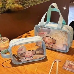 Cute Cartoon Transparent PVC Waterproof Pencil Case Storage Bags Student Stationery School Supplies Tote Bag Make Up Bag