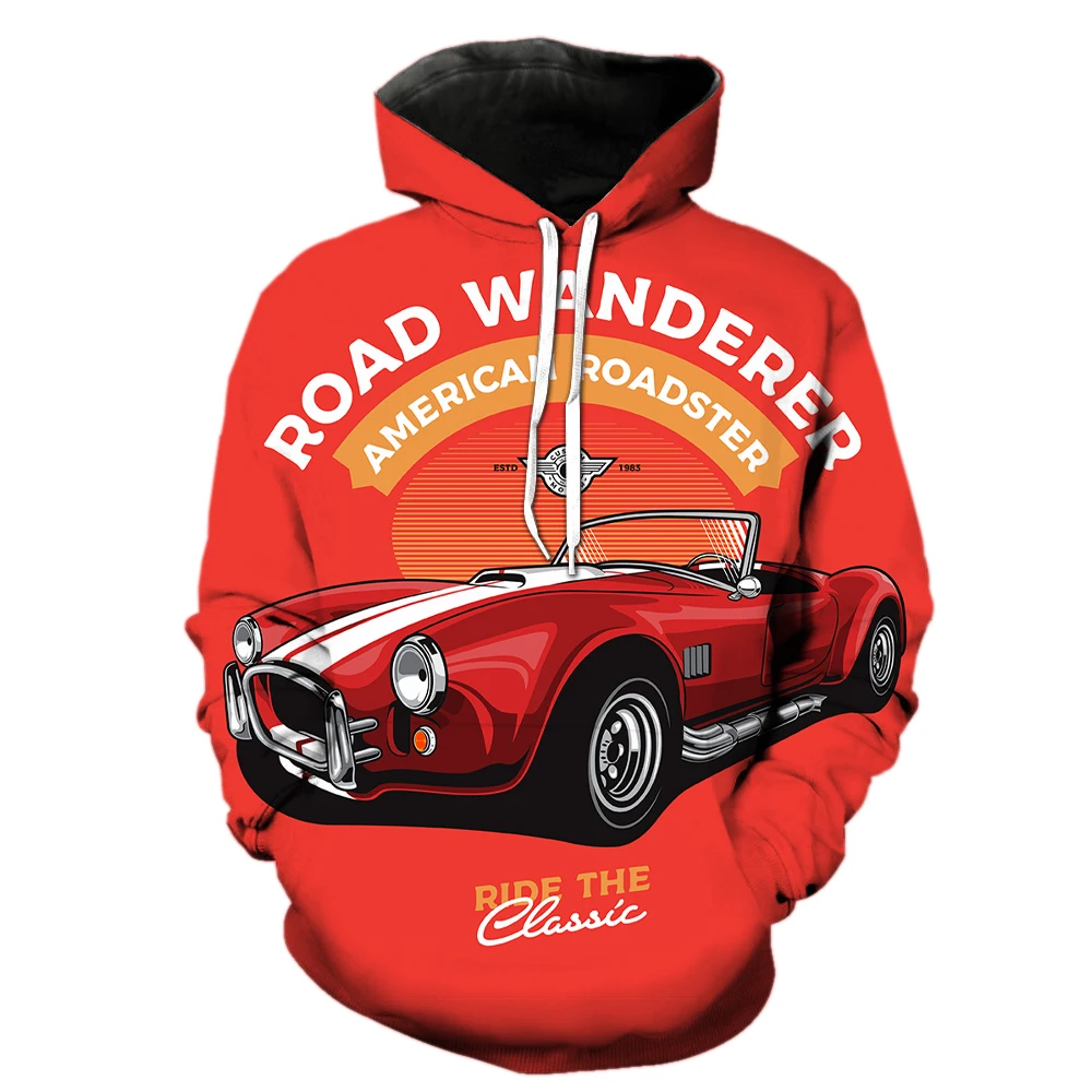 

Vintage Cartoon Car Men's Hoodies Tops 3D Printed Sweatshirts Fashion Pullover Hip Hop Teens Long Sleeve Streetwear Oversized