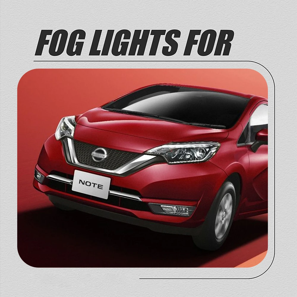 【Spot goods Real shot】Front Bumper Fog Lamp Upgrade Kit FOR Nissan NOTE 2017-2020 Version Additional Foglight Set Switch + Wi