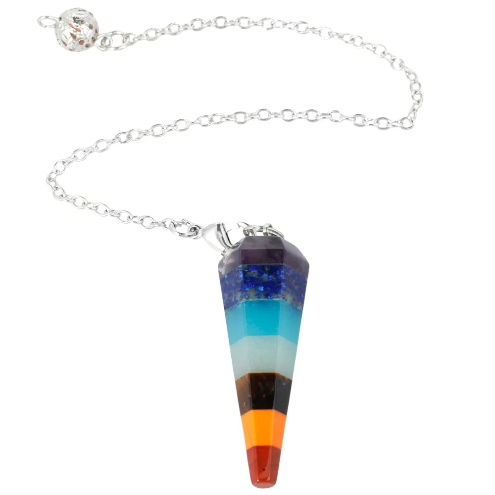 

TUMBEELLUWA Reiki Healing Crystal Point Prism Pendulum For Dowsing Divination Chakra Balancing