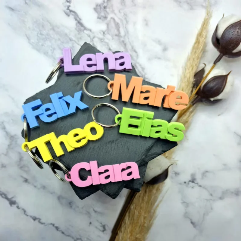 3D Custom Name Keychain  Acrylic Name Pendant Backpack Keychain Personalized Luggage Tags Keyring Fashion Gift for Friends