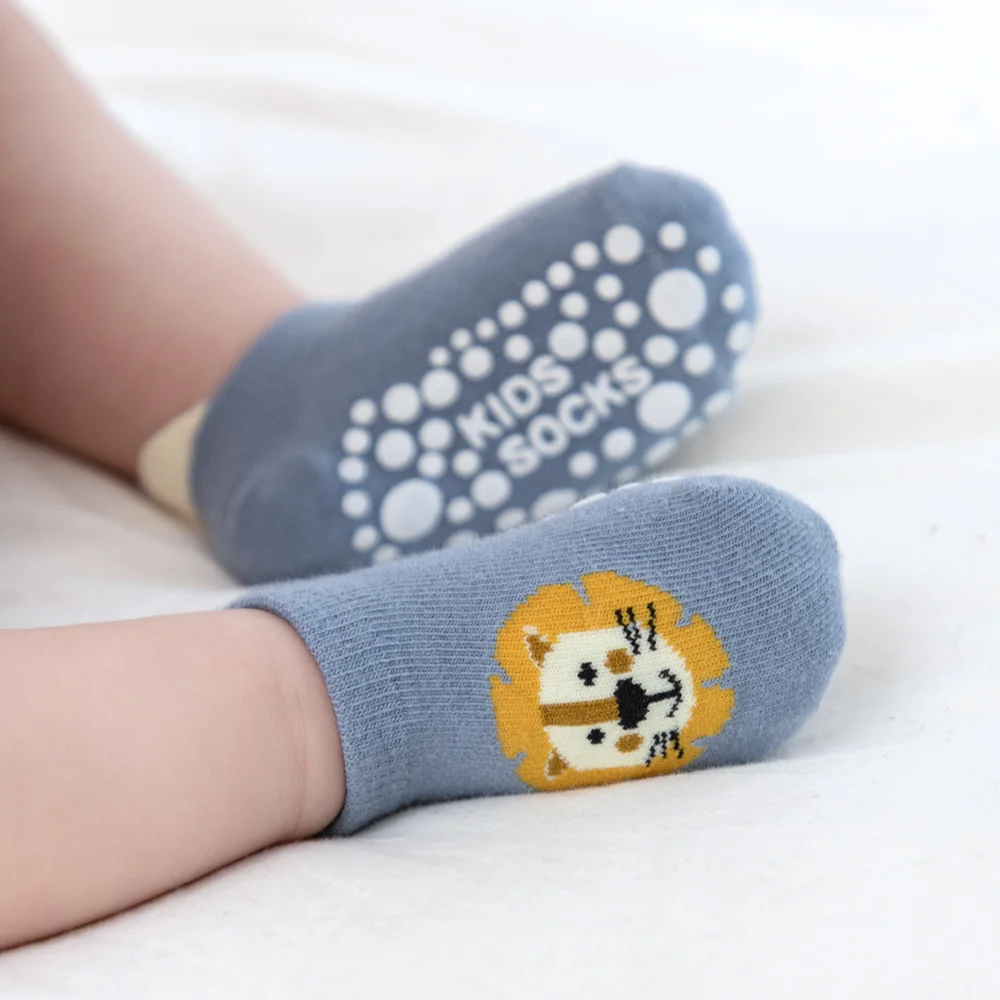 Chaussettes coordonnantes pour enfants, motif animal de dessin animé, chaussettes mignonnes pour tout-petits, sol pour bébé, garçons et filles, 6 paires