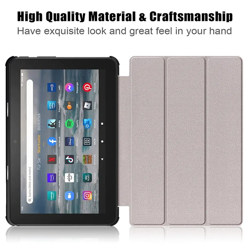 For All-New Fire 7 Fire7 2022 Case Folding Stand Magnetic Hard PC Back Cover for Amazon Fire 7 2022 Tablet Case 12th Generation