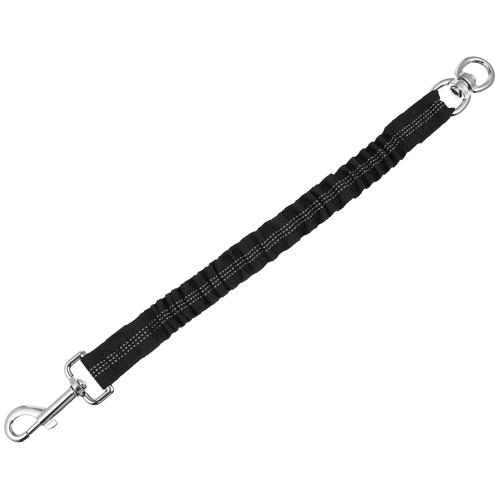 

Reflective Nylon Dog Extension Leash Heavy Duty Durable Elastic Walking Running Extension Lead for Small and Medium Dogs (Black)