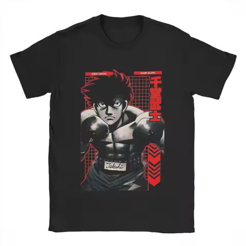 Funny Sendo Takeshi Hajime No Ippo Anime T-Shirts Men Round Neck Cotton T Shirt Short Sleeve Tee Shirt Gift Idea Clothing
