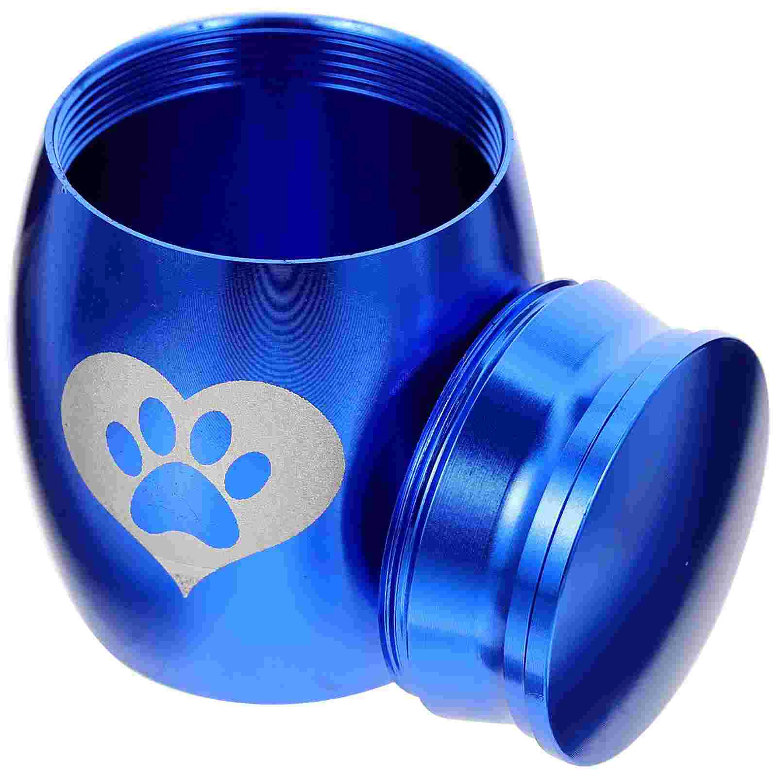 Pet Urn Memorable Cat Accessory Indoor Delicate Blue Stainless Steel Dog Mother