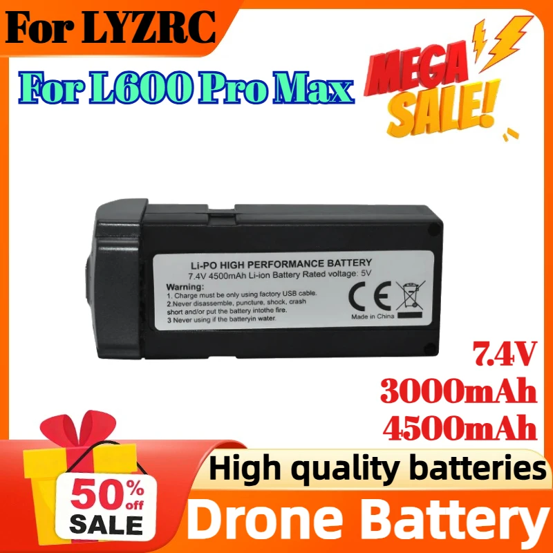 

7.4V 3000mAh 4500mAh for LYZRC L600 Pro Max Drone Battery Blade Quadcopter Spare Parts 30min Battery Life Replacement