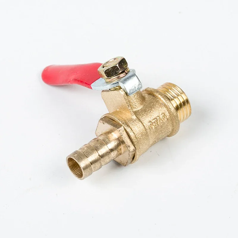 Brass Barbed ball valve 4-12 Hose Barb 1/8\'\' 1/2\'\' 1/4\'\' Male Thread Connector Joint Copper Pipe Fitting Coupler Adapter