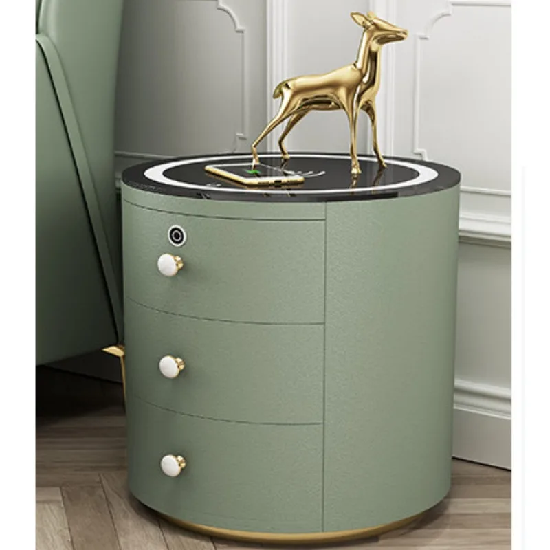 Smart bedside table charging storage socket with light, audio and modern simple multi-function bedside table