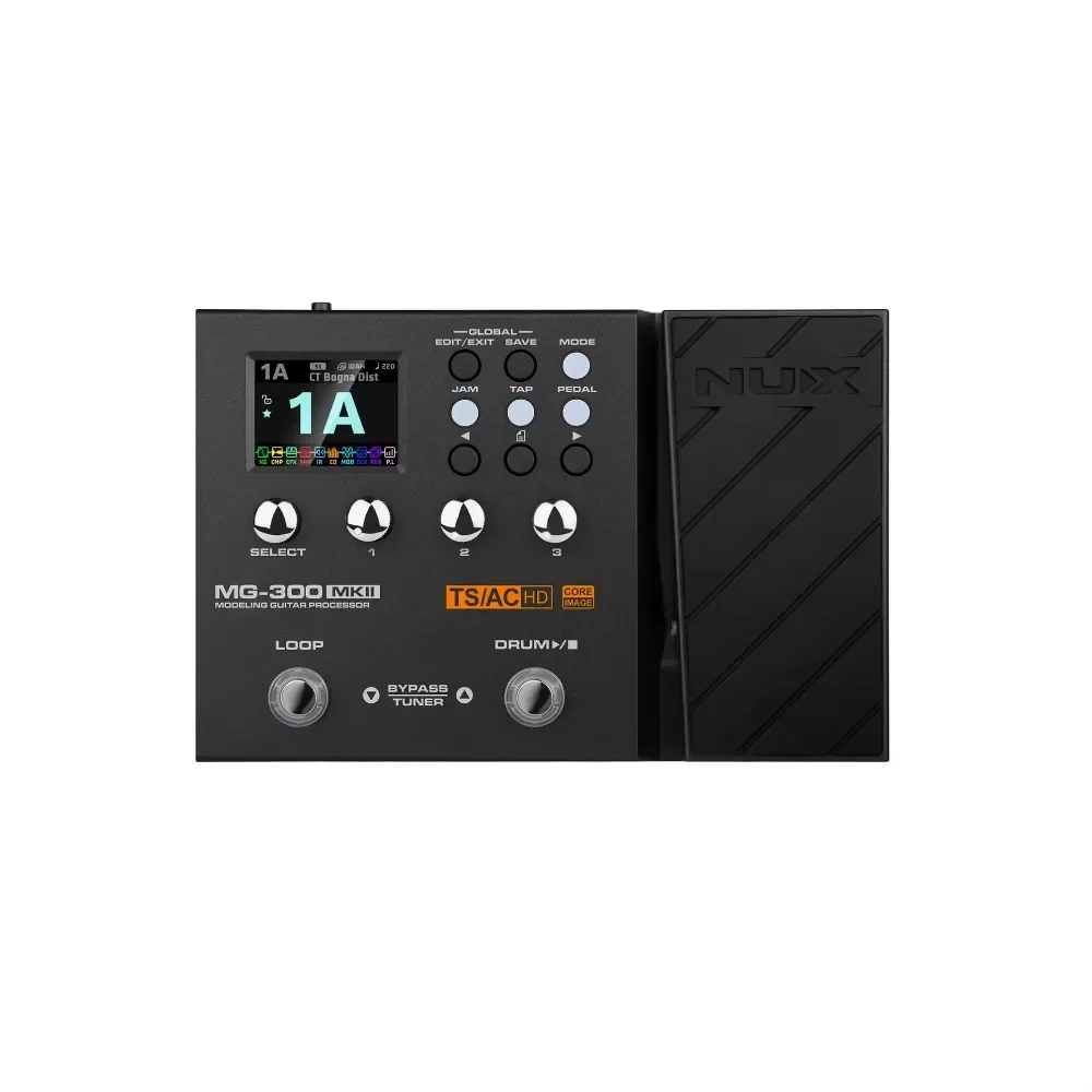 2025 gran oferta Nux MG-300 MKII MK2 MK 2/MG300/MG 300 Pedal multiefecto procesador de guitarra efecto de guitarra eléctrica Pedal negro
