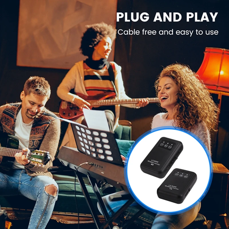 Drahtloses In-Ear-Überwachungssystem, Bühnenaufgabe, 2,4 G-Kopfhörer, wiederaufladbarer Sender, Empfängerunterstützung, Stereo-Mono