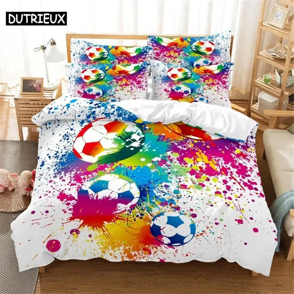 

3D football Bedding Set Queen Bedding Duvet Cover Set Bedding Set Bed Cover Cotton Queen Bedroom Bed Cover