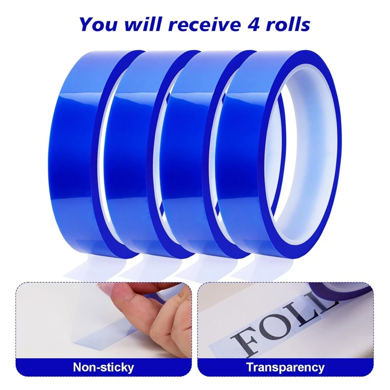 4Rolls Heat Tape For Sublimation 20Mm X 33M For Heat Press Heatresistant Tape For Sublimation Adhesive Heatresistant