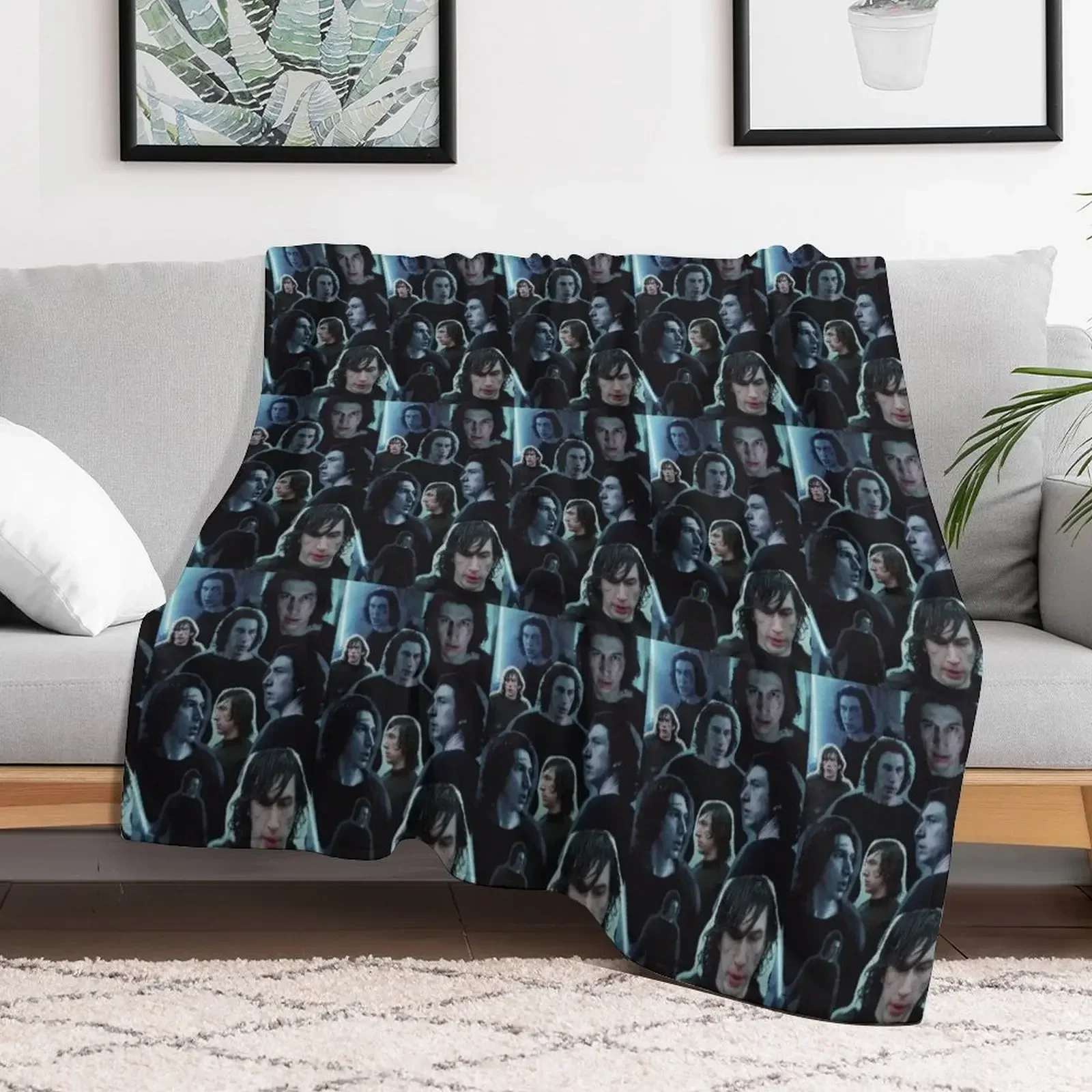 Adam Driver as Ben Solo Collage Edit Throw Blanket Soft Big Tourist Weighted Blankets