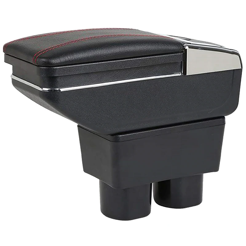 

Armrest Rotatable Black Leather Center Console Storage Box For Nissan Versa Tiida 2005-2011 Arm Rest