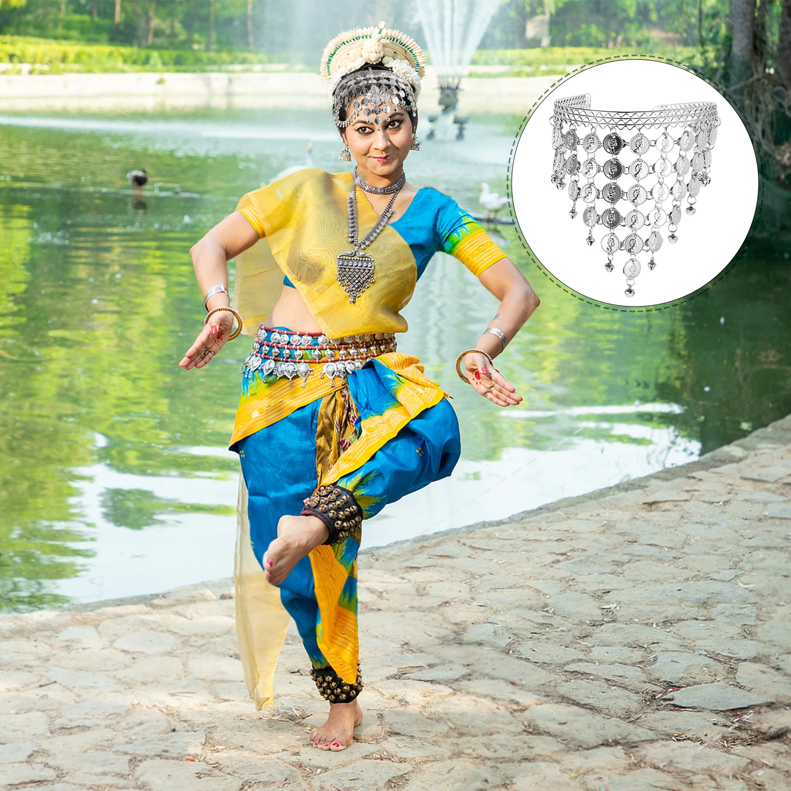 

Indian Dance Headdress 1PC Durable Belly Dancer Accessories Women Jewelry Dancing Carnival Forehead Headpiece Indian Hair