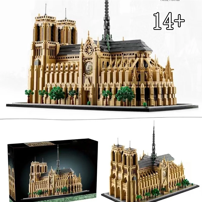 2025 New 21061 Notre Dame de Paris World Famous Architecture Model Building Block Bricks Educational Toys Gift for Adult Kids