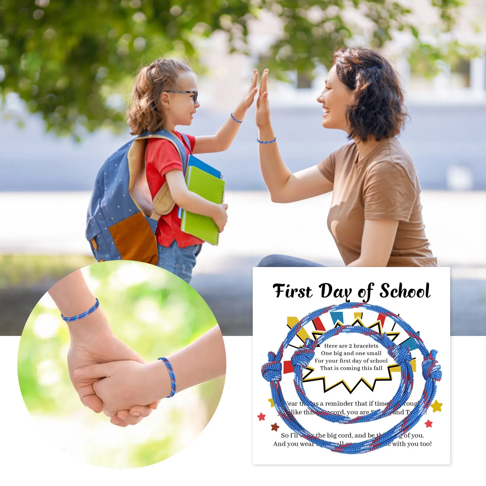 First Day Of School Kindergarten Bracelet Back To School Gifts Matching Mother Daughter Son Bracelets Clay Bead Bracelet