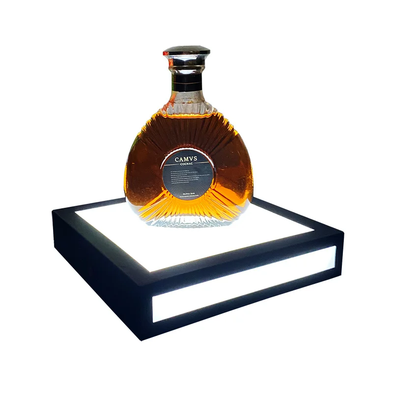 LED Charging Wine Bottle Holder Creative Colorful Light-Up Champagne Rack Laser Acrylic Display for Bar or Lounge