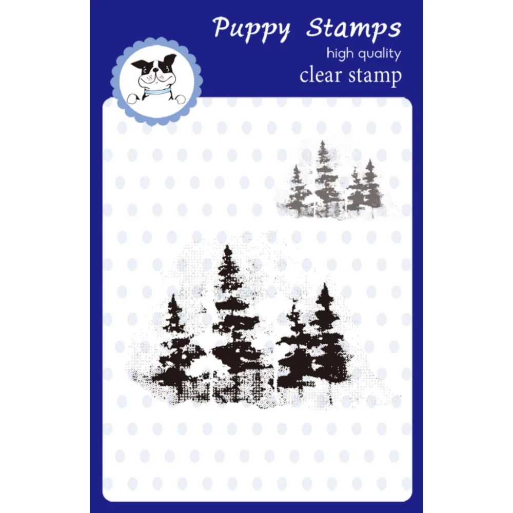 PUPPY STAMP Watercolor Christmas Tree Clear Stamps Metal Cutting Dies Making Card Scrapbook Embossed Paper Album Diy Craft Knife